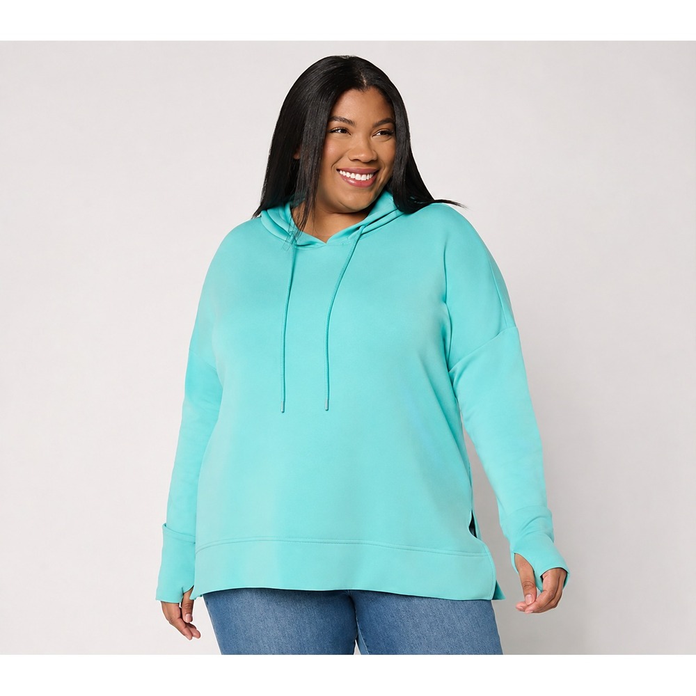 Belle Body by Kim Gravel ScubaLuxe Pop Color Hoodie Coastal-Turquoise, X-Large